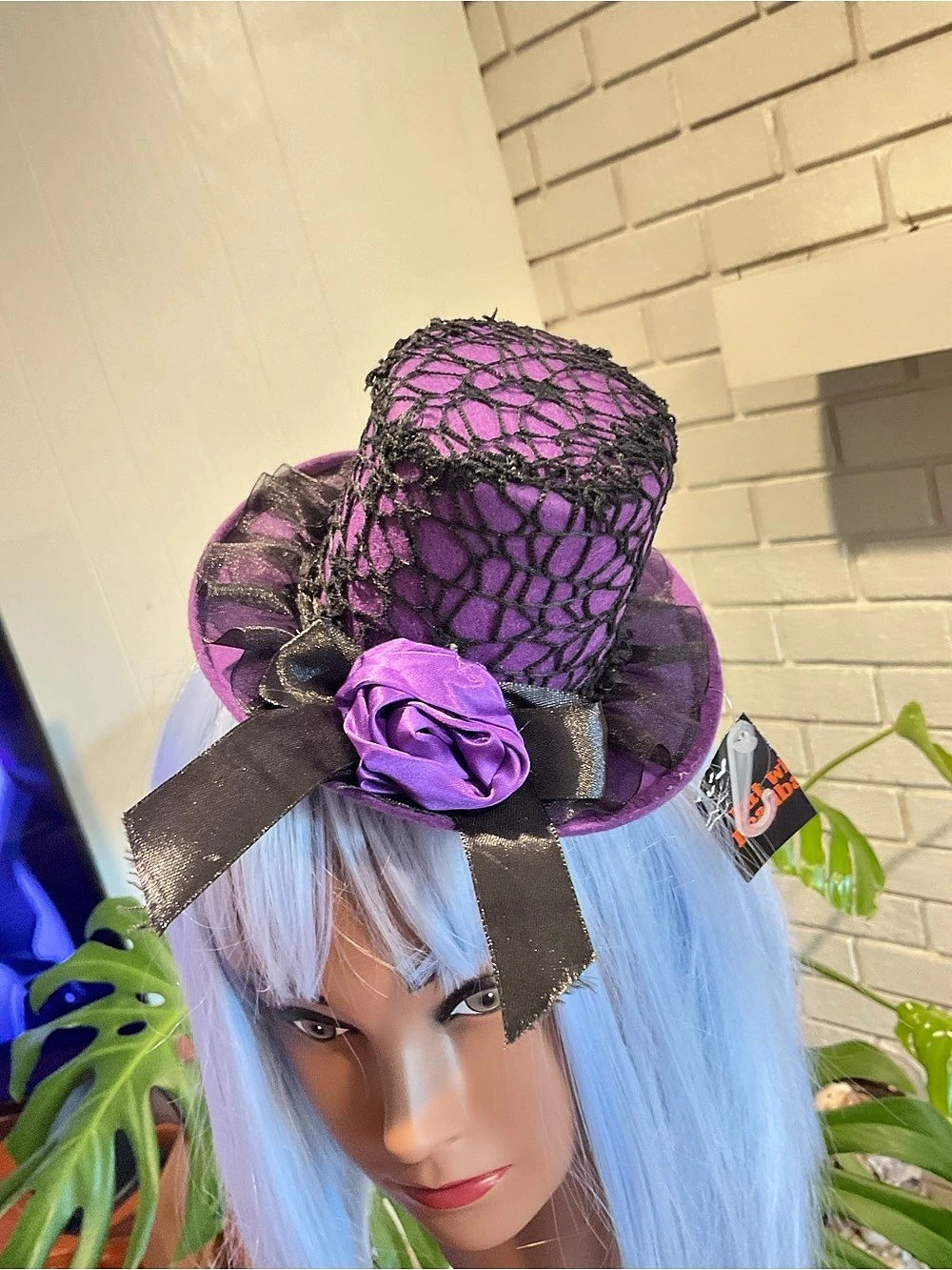 Purple & Black Top Hat Headband Halloween Costume Accessory